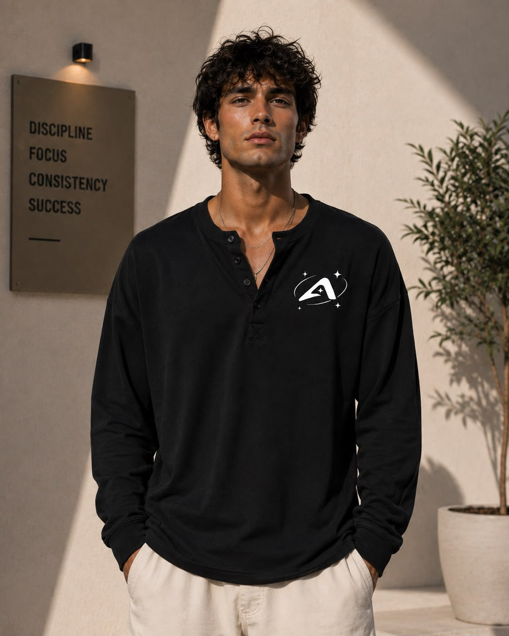 BLACK HENLEY