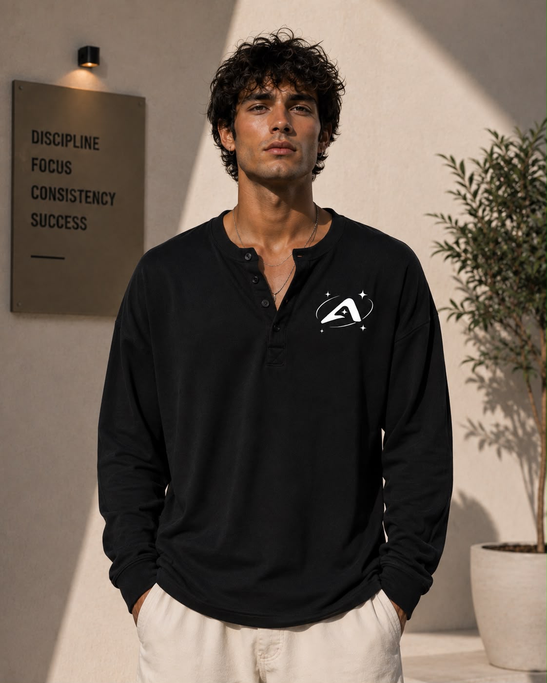 BLACK HENLEY