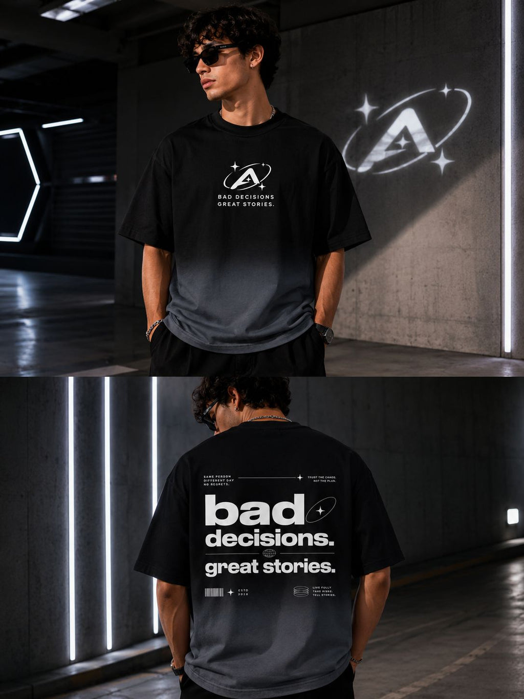 BAD DECISIONS GREAT STORIES boxy fit