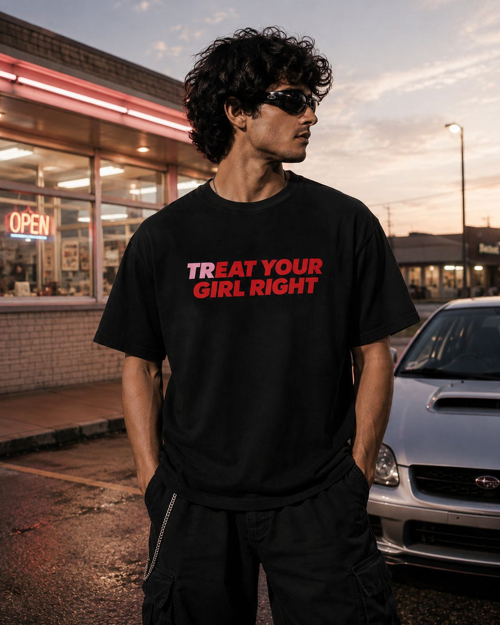 TReat YOUR GIRL RIGHT boxy fit t-shirt