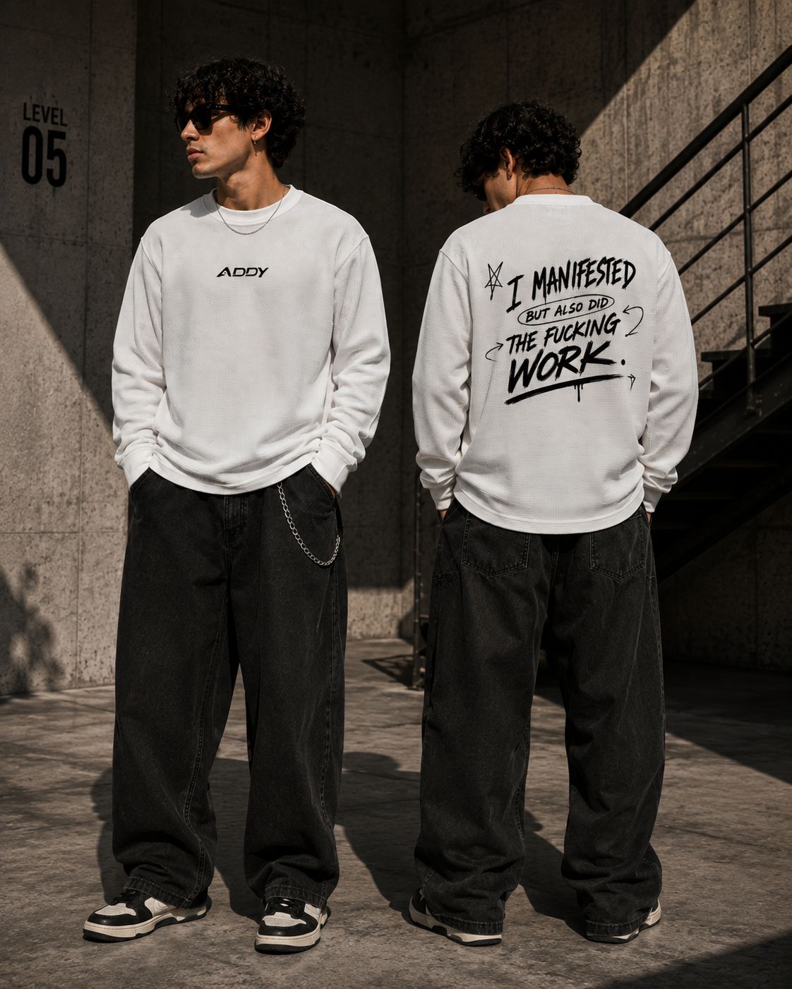 MANIFESTED BUT DID THE WORK waffle knit