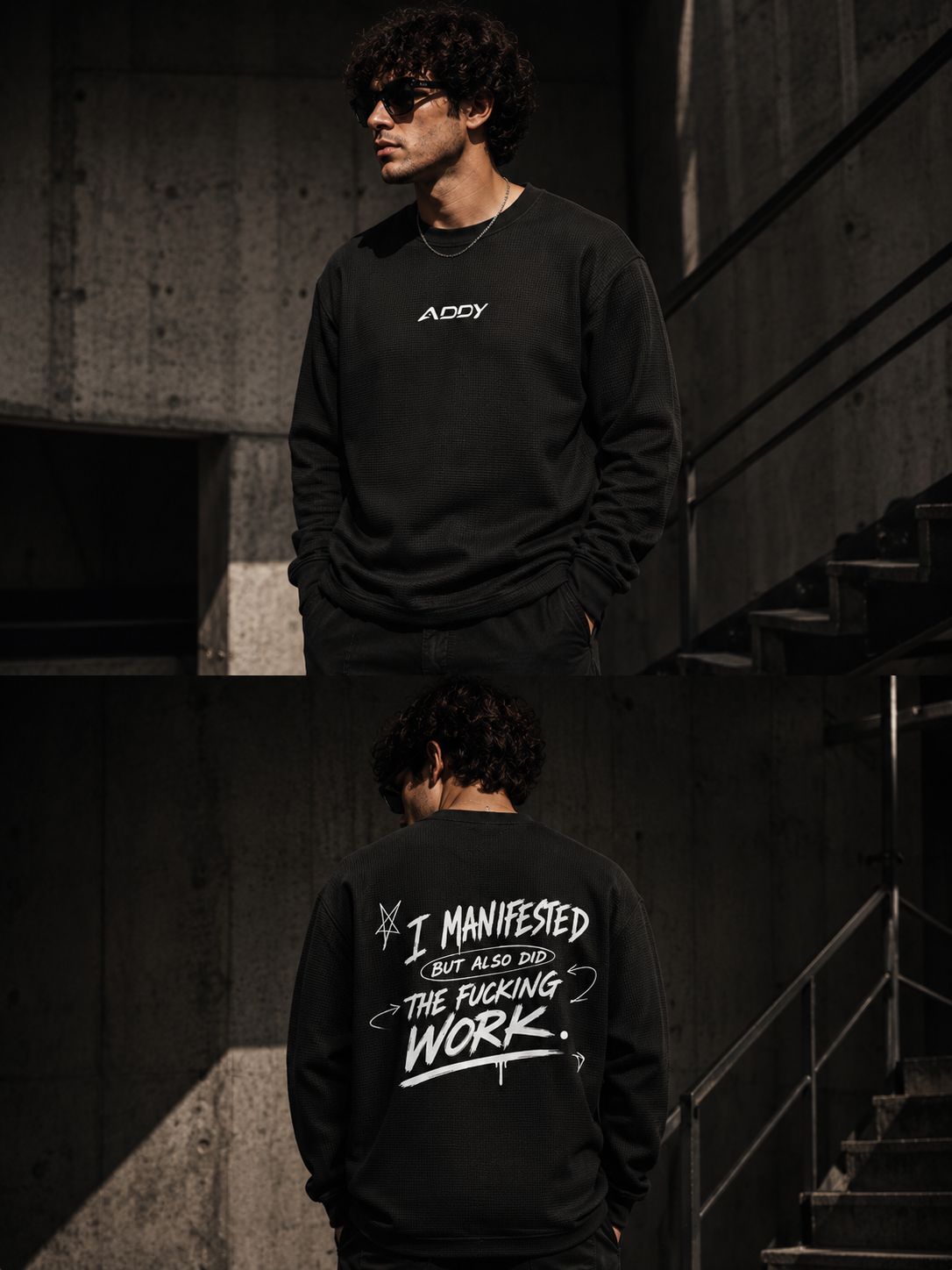 MANIFESTED BUT DID THE WORK waffle knit