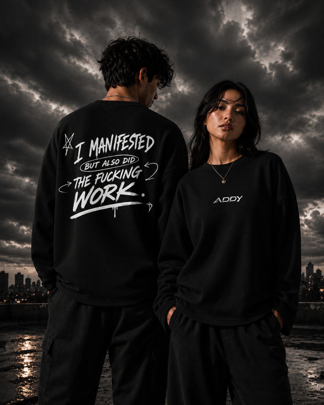 MANIFESTED BUT DID THE WORK waffle knit