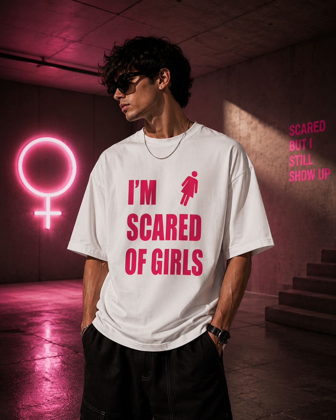 SCARED OF GIRLS oversized t-shirt