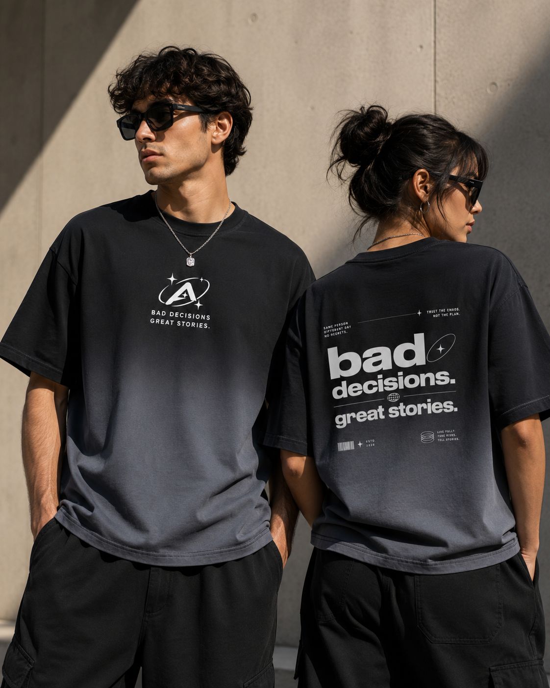 BAD DECISIONS GREAT STORIES boxy fit