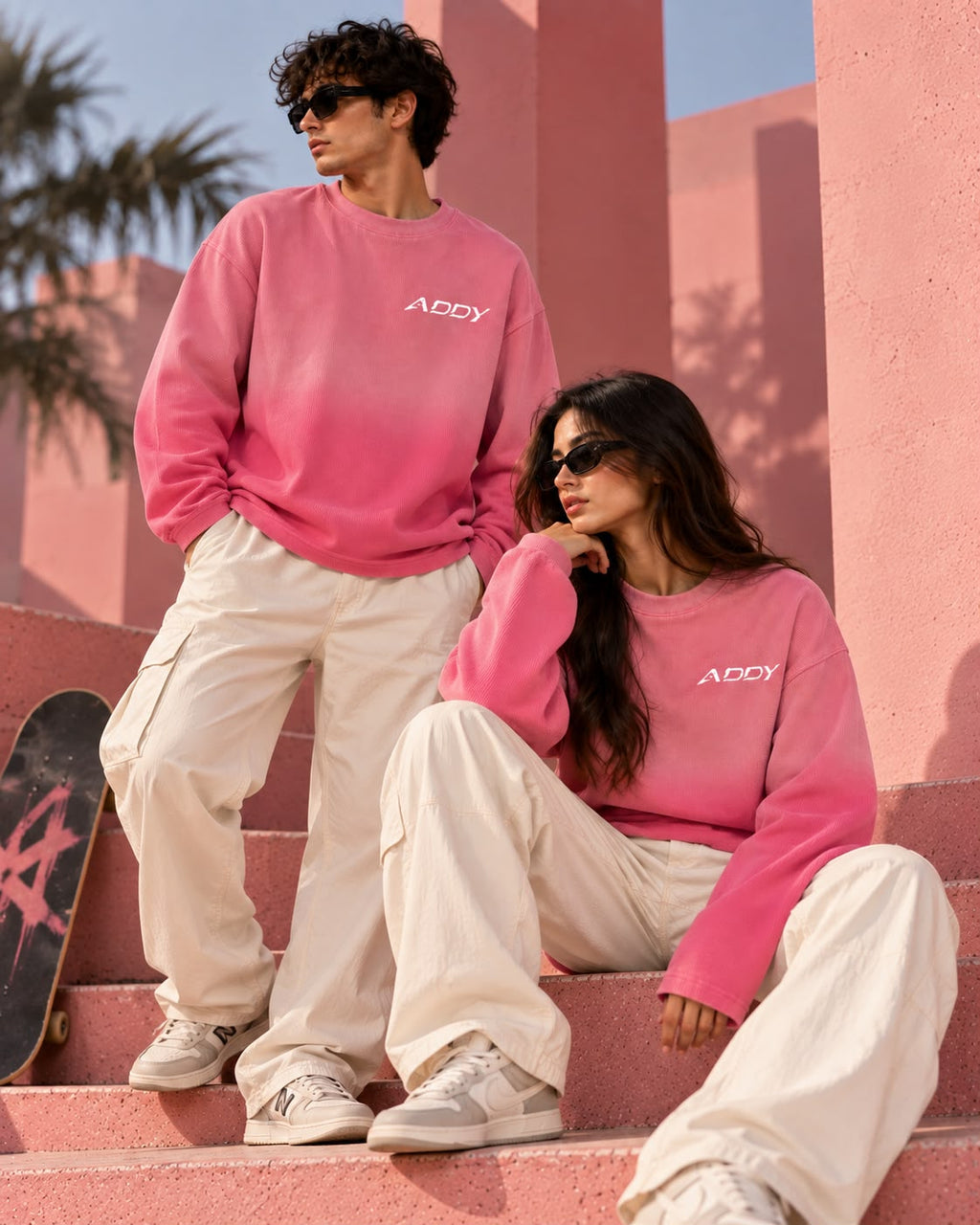 PINK OMBRE  WAFFLE KNIT