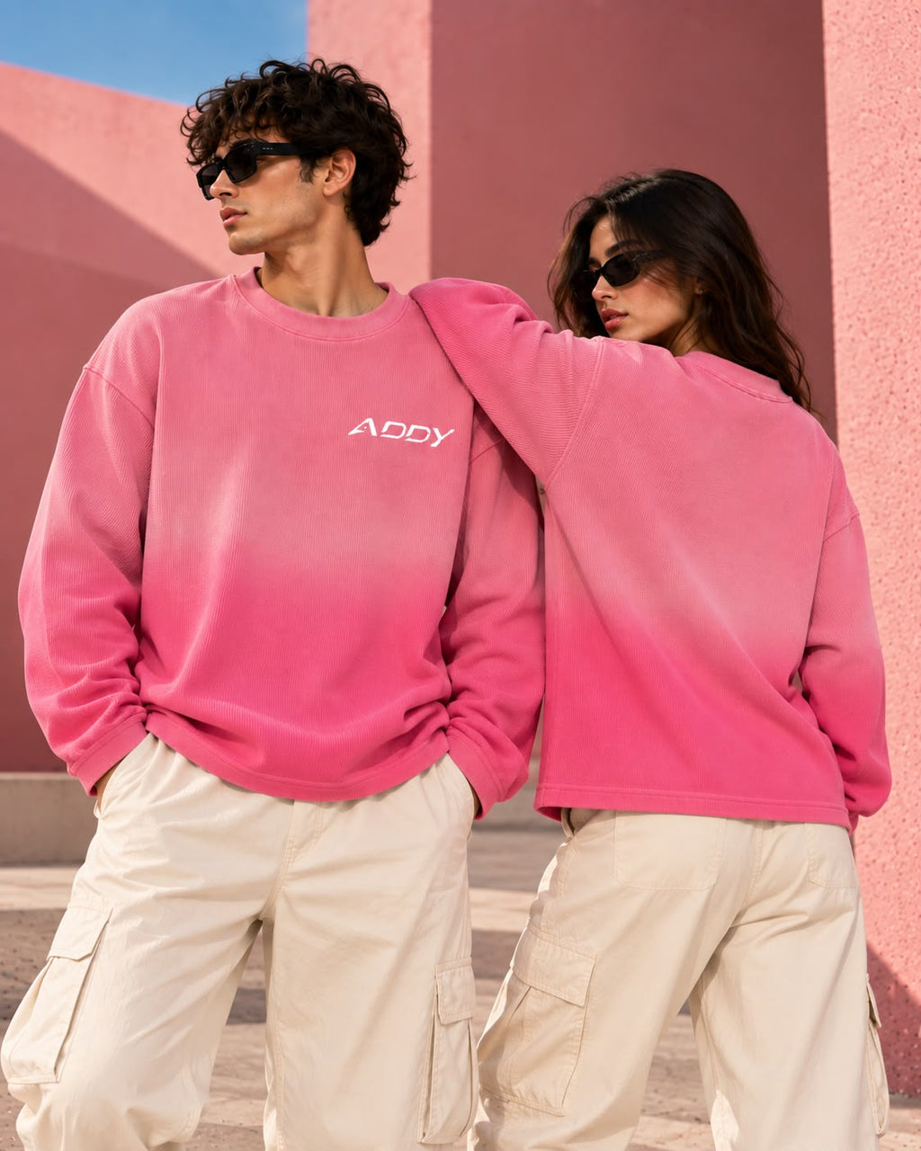 PINK OMBRE  WAFFLE KNIT