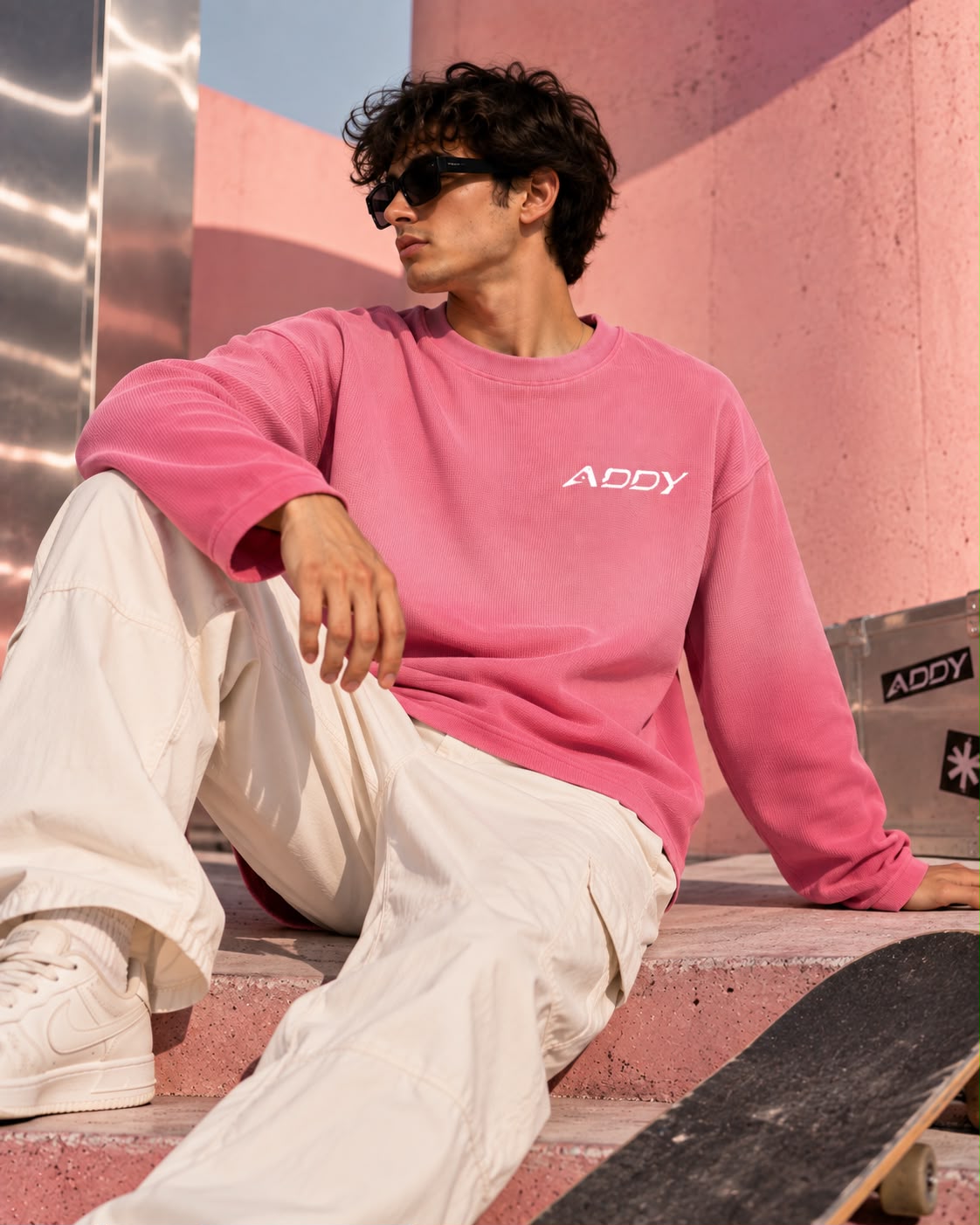 PINK OMBRE  WAFFLE KNIT