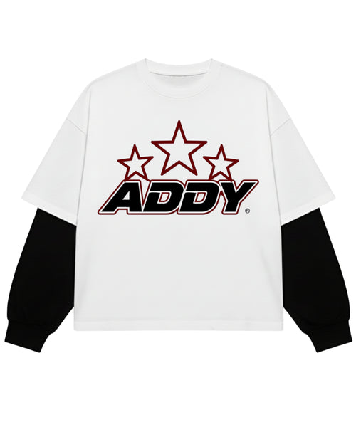 White With Black Sleeve Oversized Tee Front Design