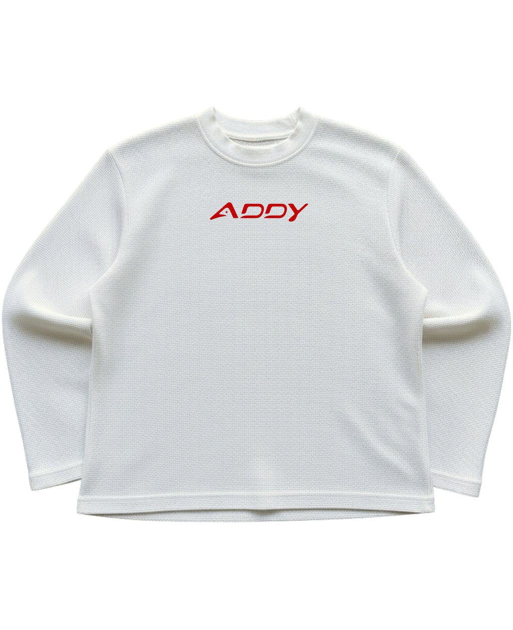 Off-white waffle knit oversized full-sleeve Front Design