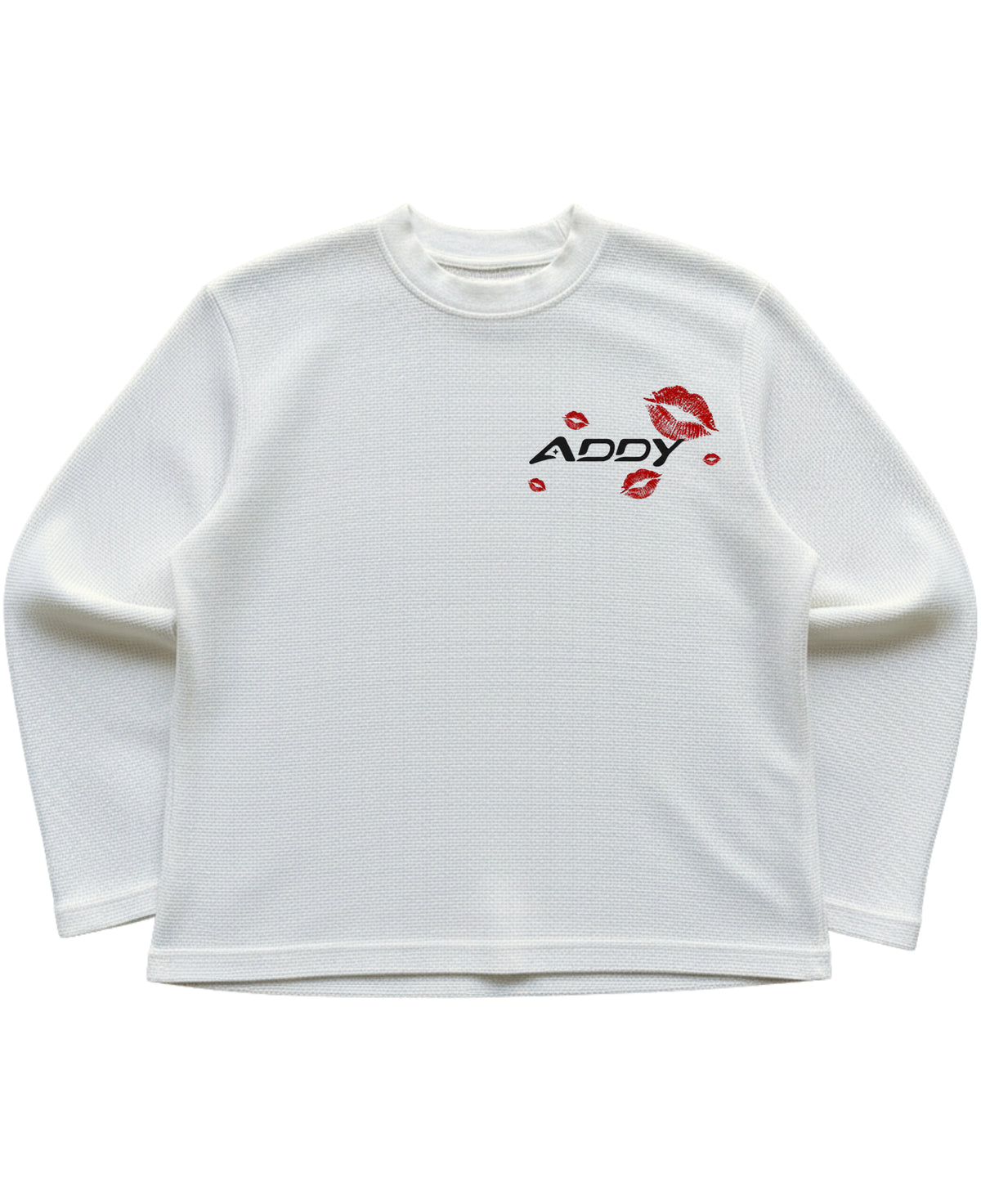 Off-white waffle knit oversized full-sleeve Front Design