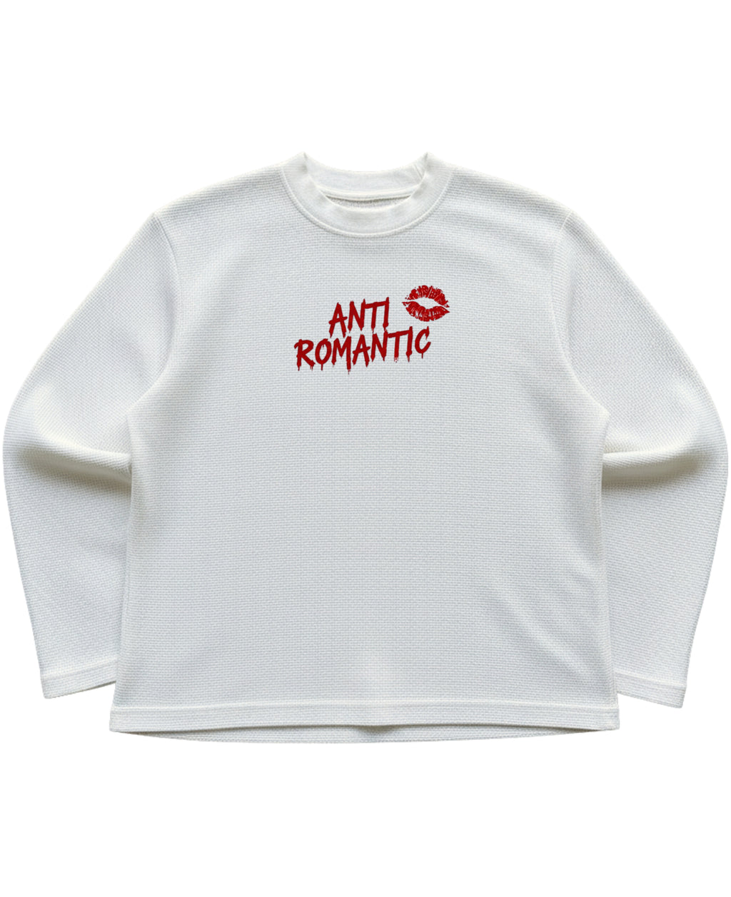 Off-white waffle knit oversized full-sleeve Front Design