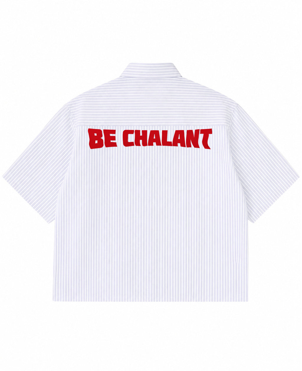Blue Striped Oxford Boxy Shirt Back Design
