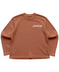 Brown waffle knit oversized full-sleeve Front Design