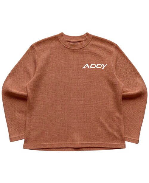 Brown waffle knit oversized full-sleeve Front Design
