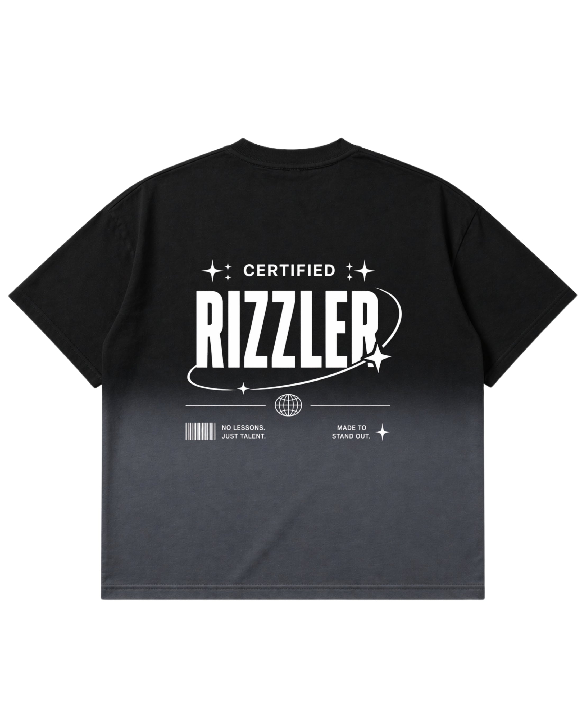 Black Ombré Wash Boxy Fit T-shirt Back Design