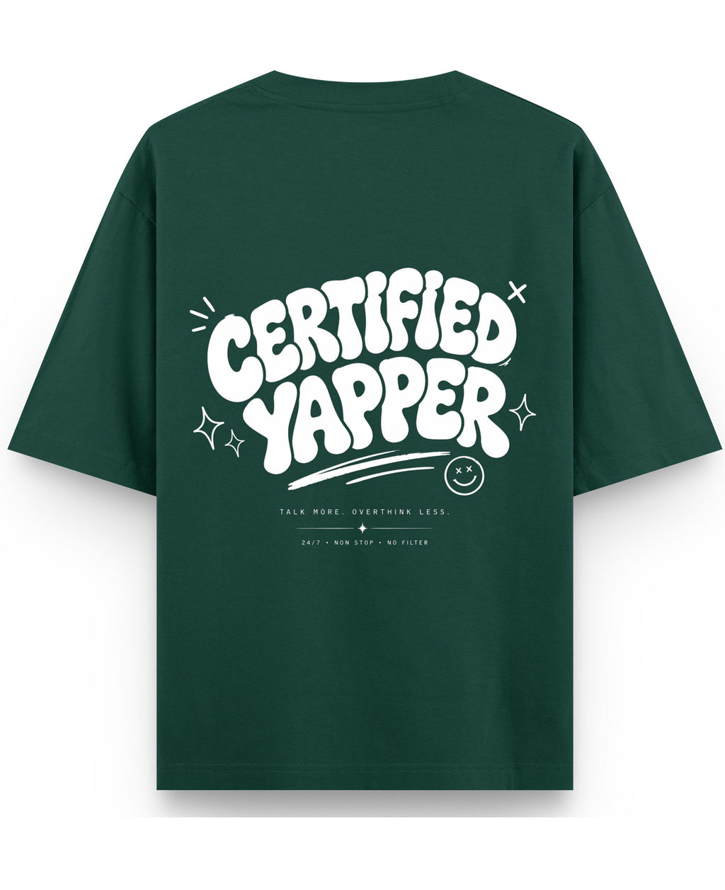Bottle Green Oversized T-Shirt Back Design