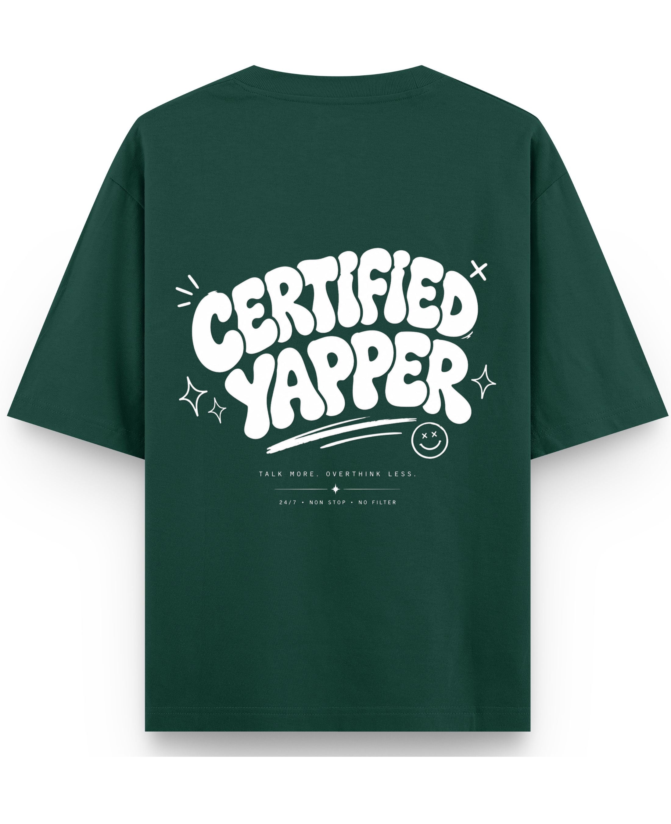 Bottle Green Oversized T-Shirt Back Design