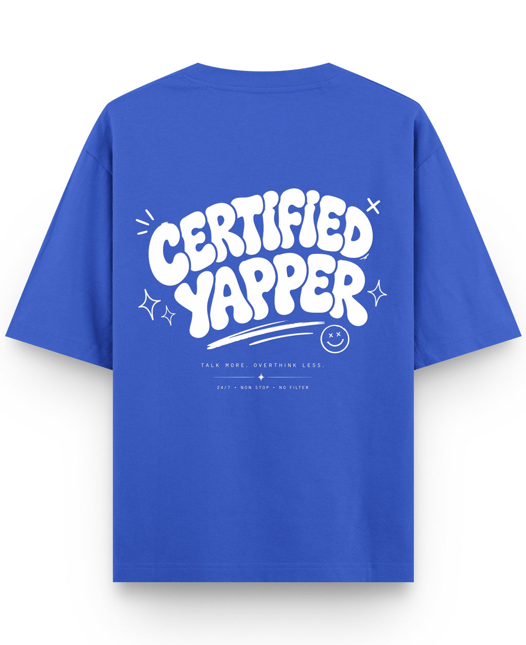 Royal Blue Oversized T-Shirt Back Design