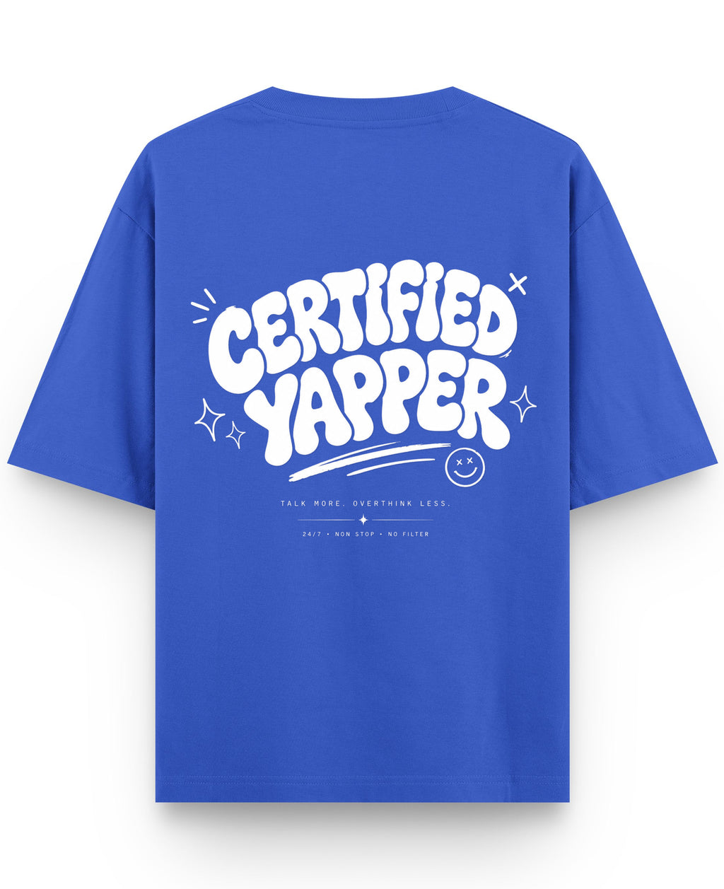 Royal Blue Oversized T-Shirt Back Design