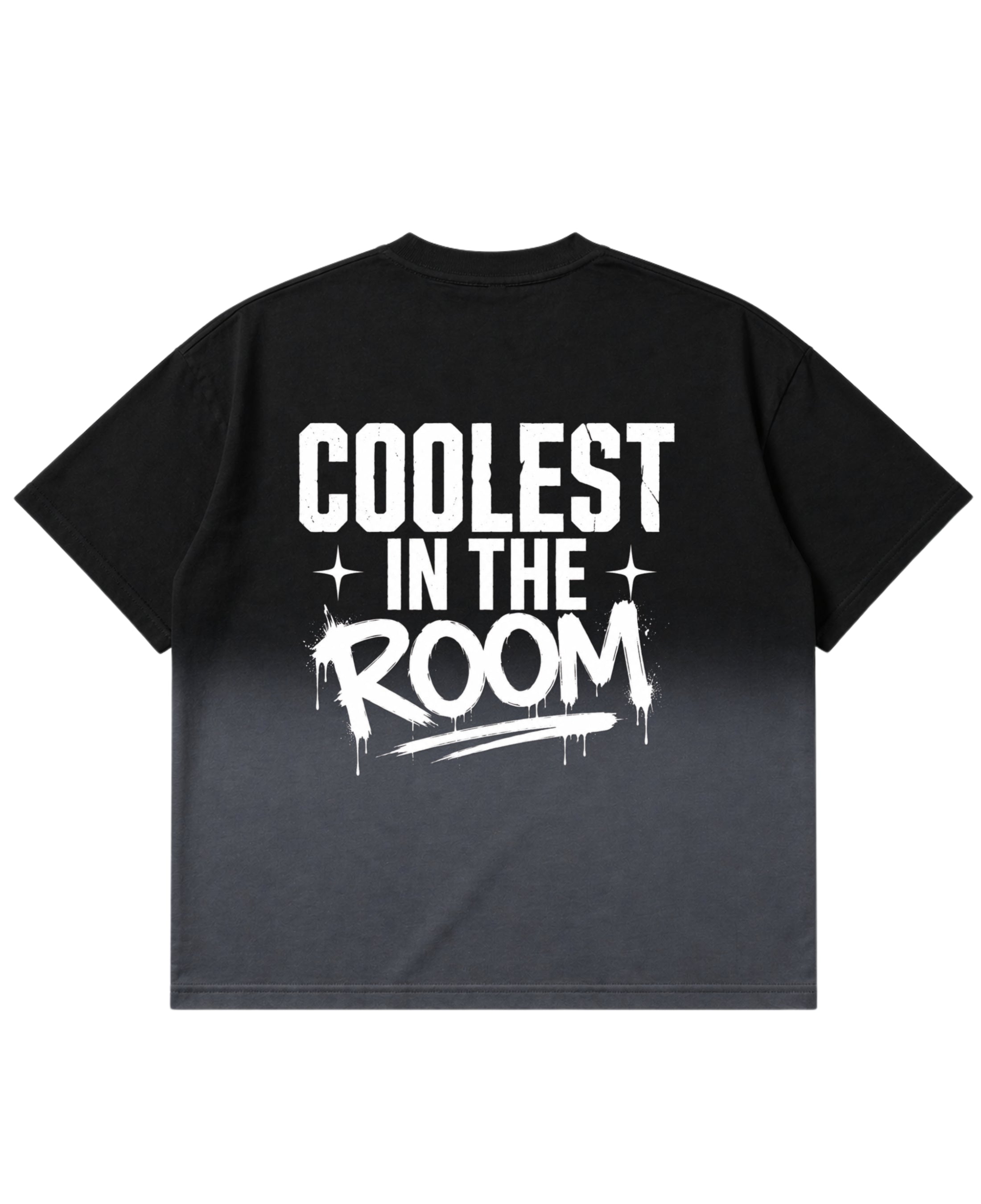 Black Ombré Wash Boxy Fit T-shirt Back Design