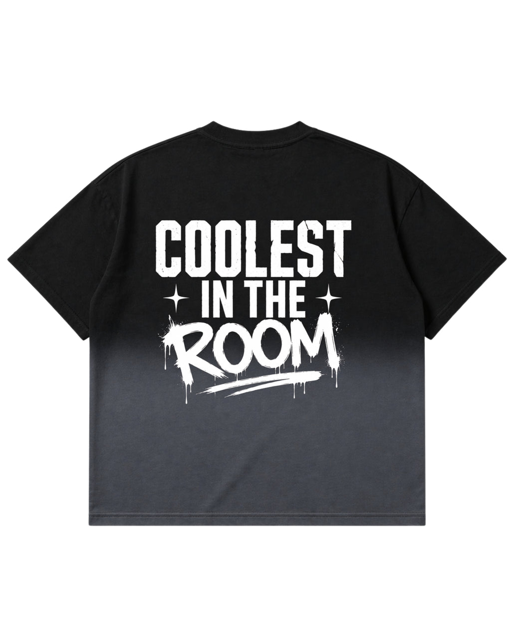Black Ombré Wash Boxy Fit T-shirt Back Design