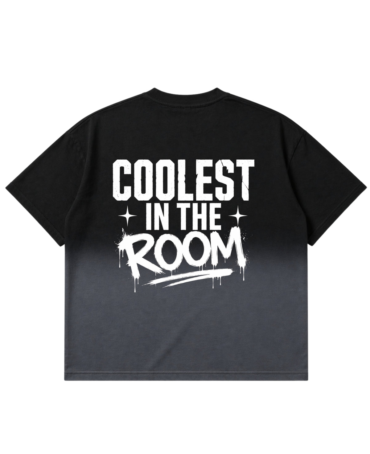 Black Ombré Wash Boxy Fit T-shirt Back Design