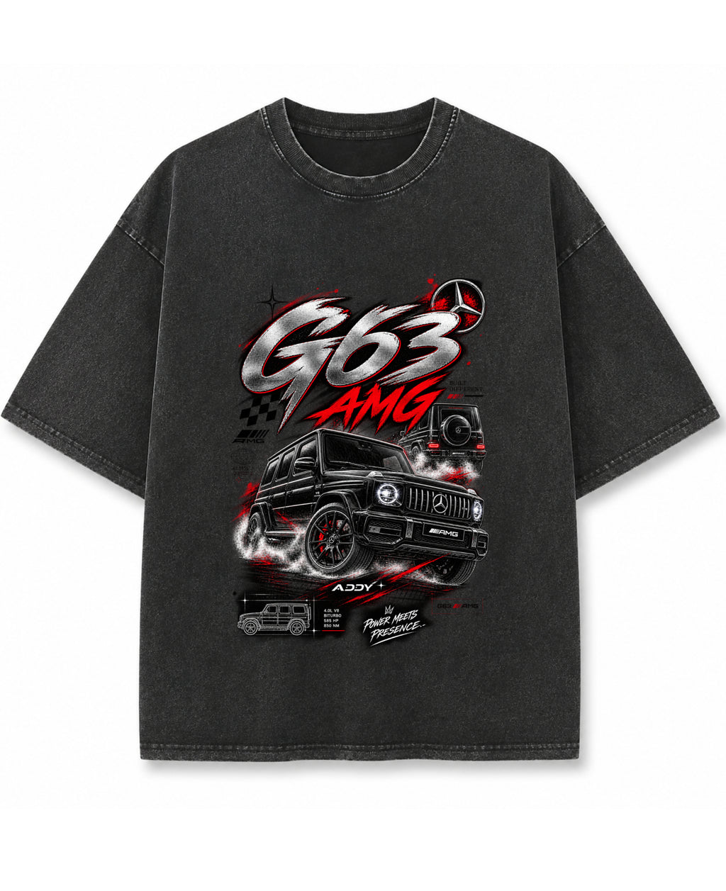 Vintage Fade Wash Oversized T-shirt Front Design