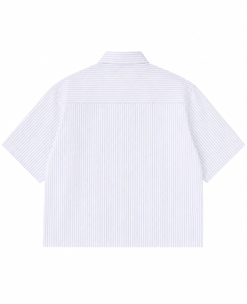 Blue Striped Oxford Boxy Shirt Back Design
