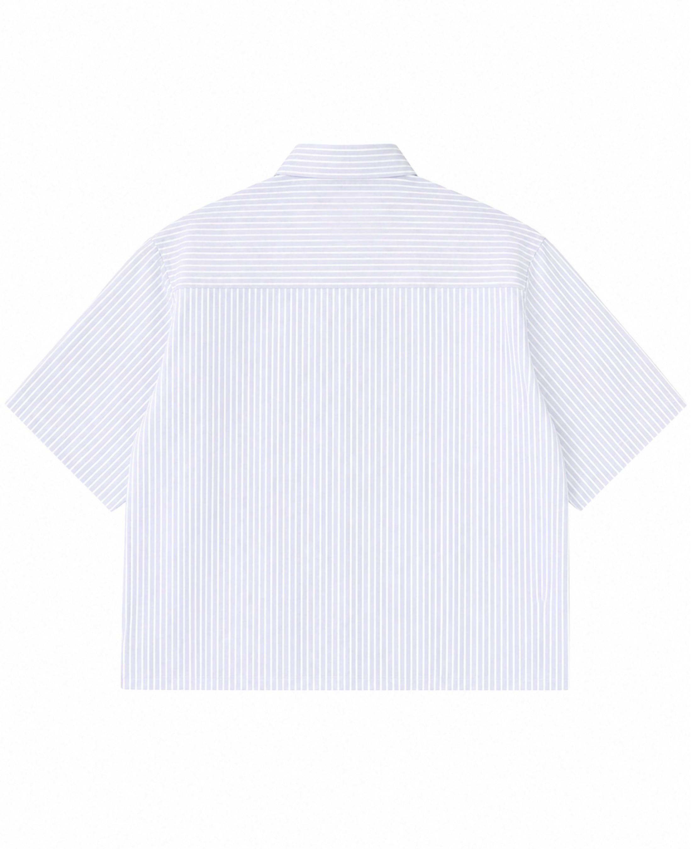 Blue Striped Oxford Boxy Shirt Back Design