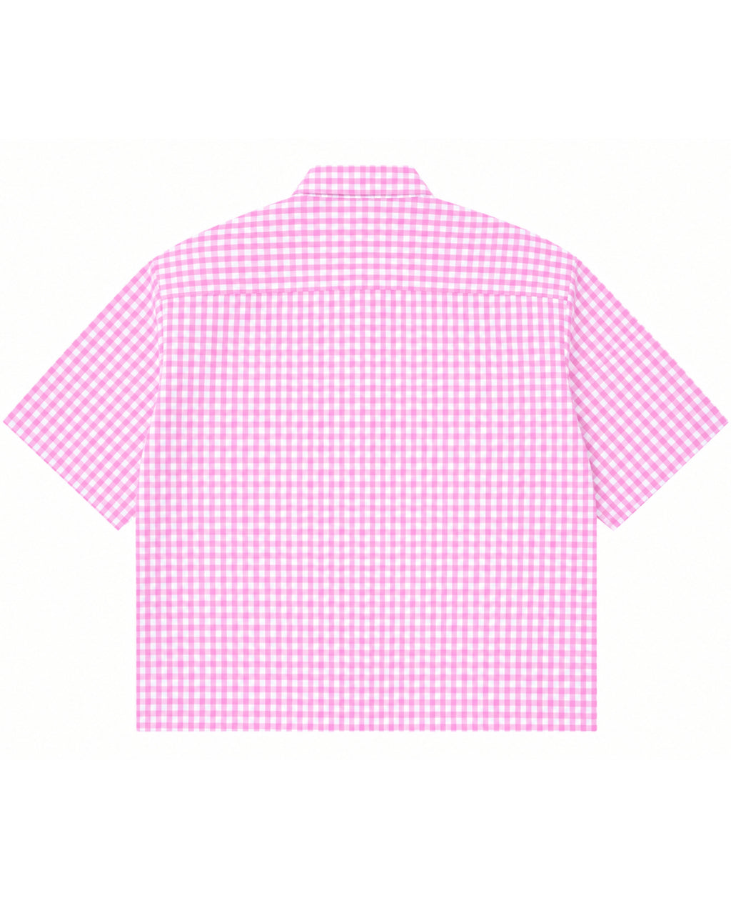 Pink Gingham Oxford Boxy Shirt Back Design