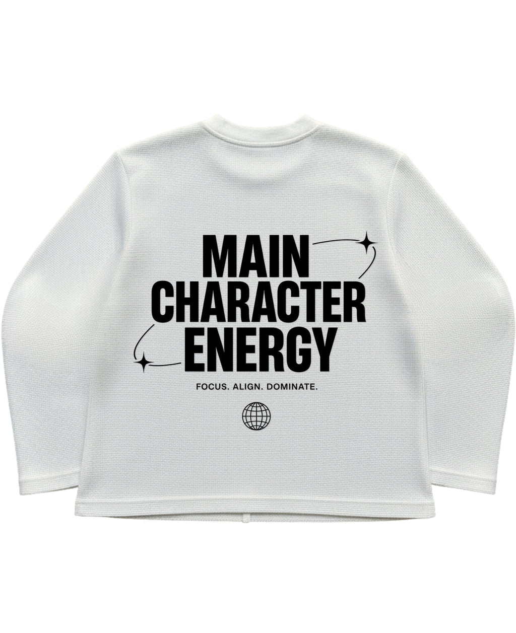 Off-white waffle knit oversized full-sleeve Back Design