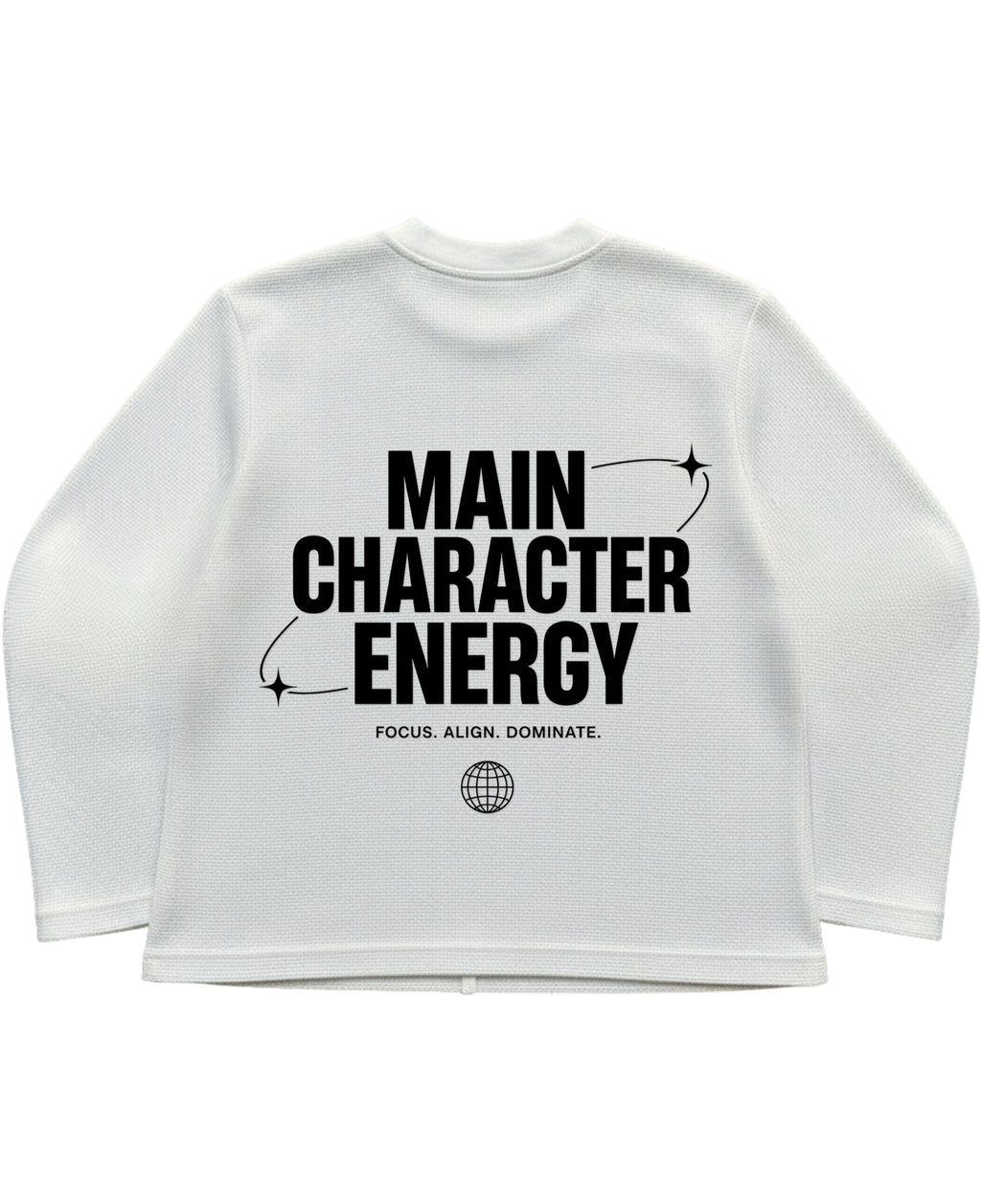 Off-white waffle knit oversized full-sleeve Back Design