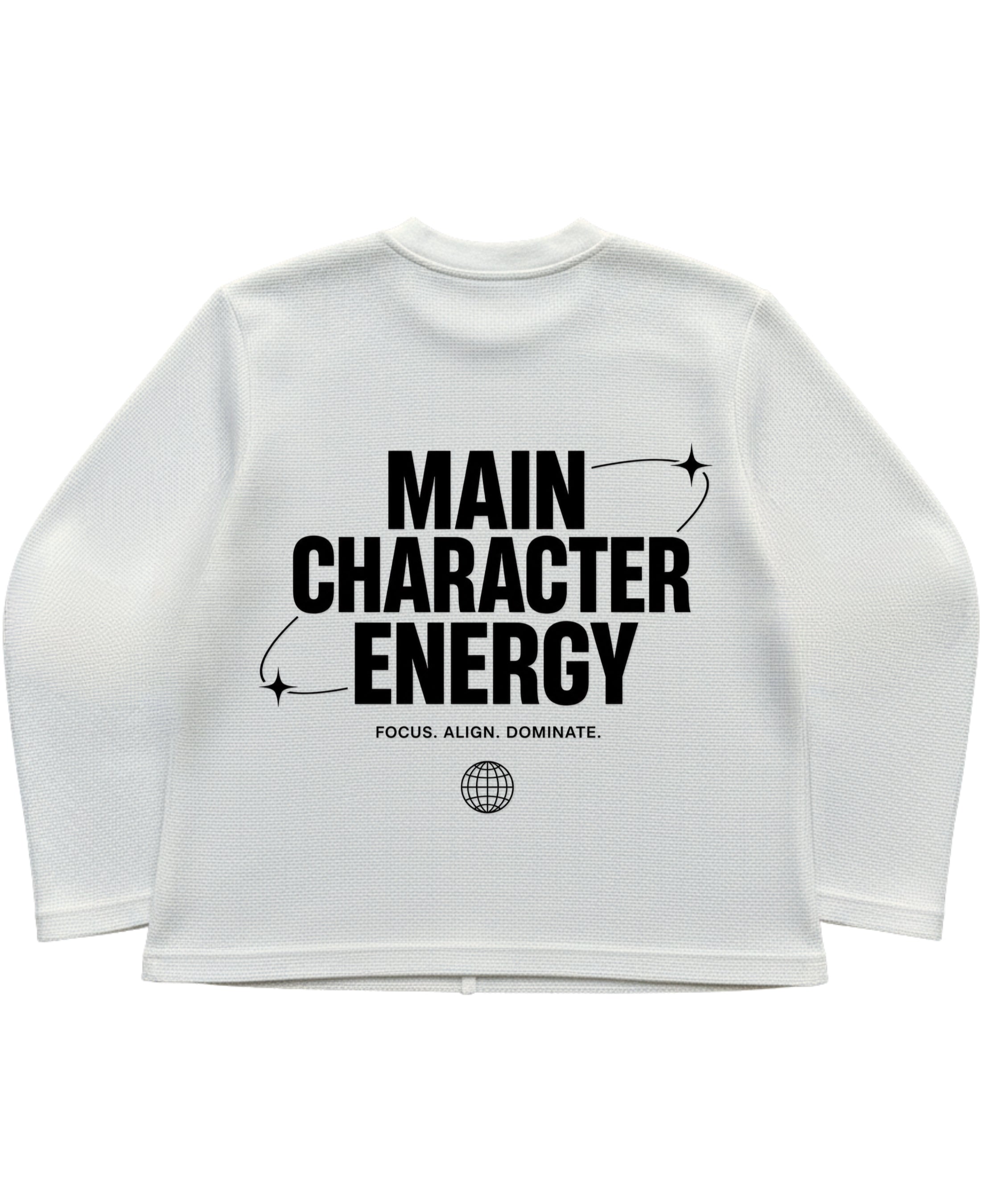 Off-white waffle knit oversized full-sleeve Back Design