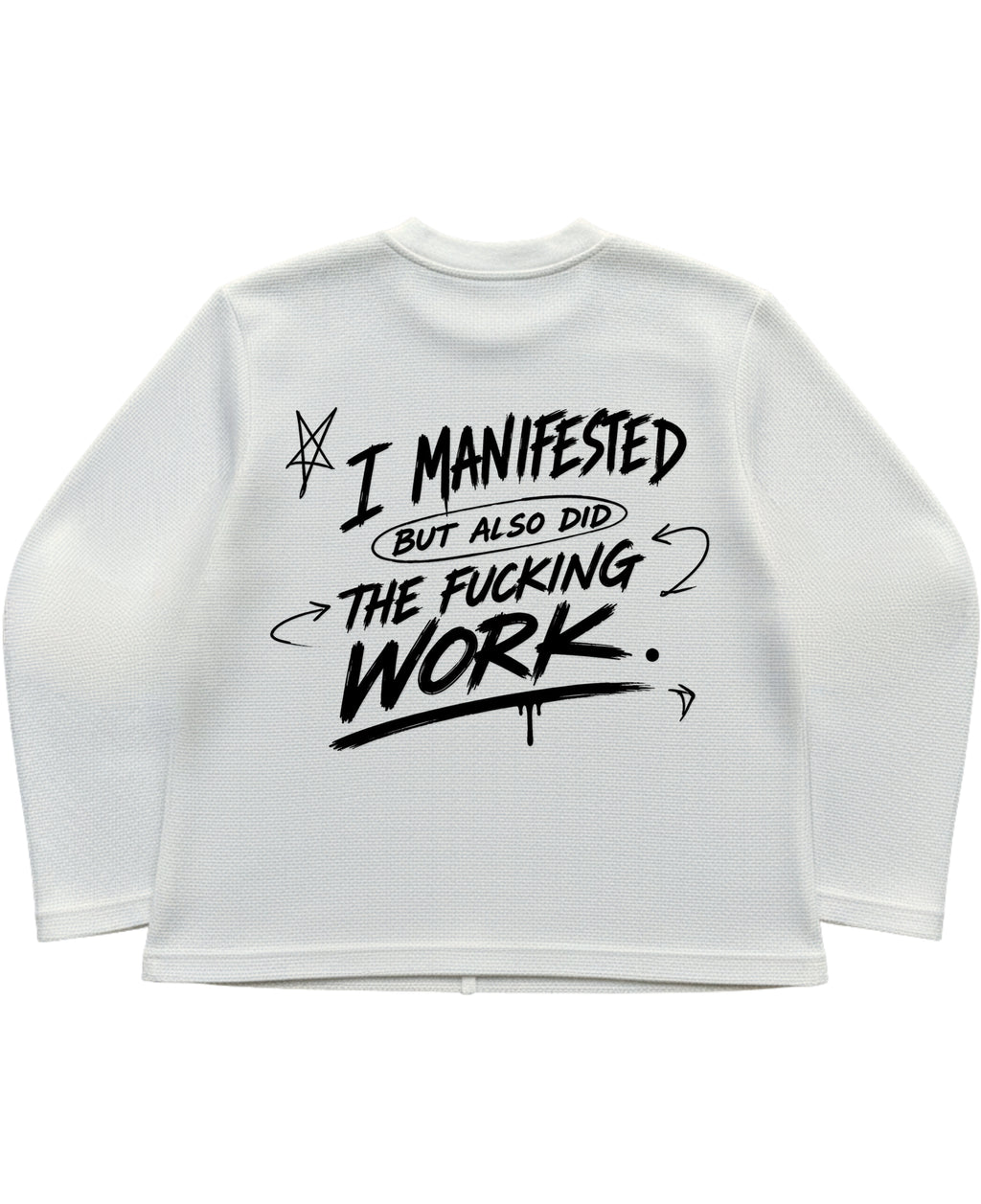 Off-white waffle knit oversized full-sleeve Back Design