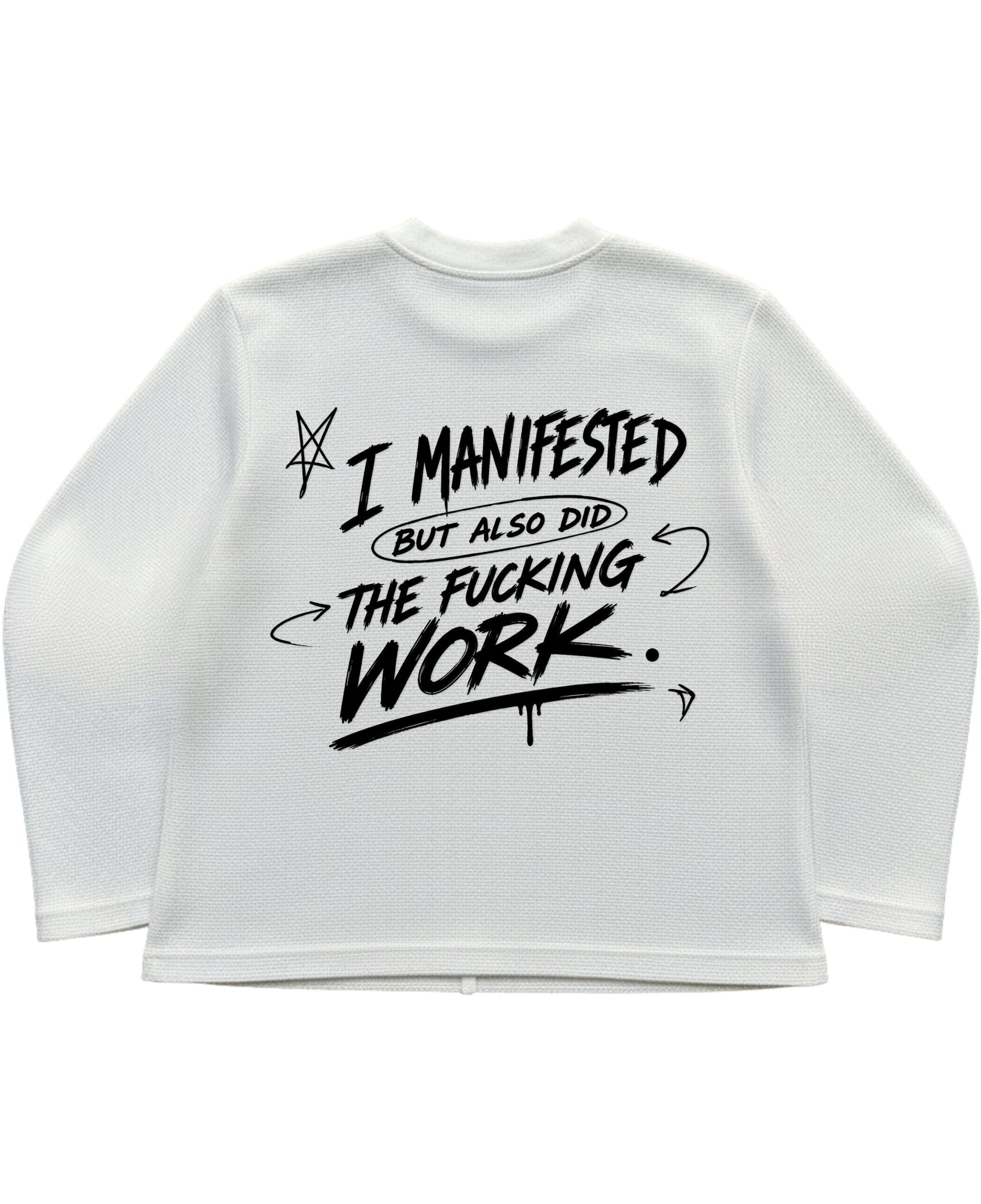 Off-white waffle knit oversized full-sleeve Back Design