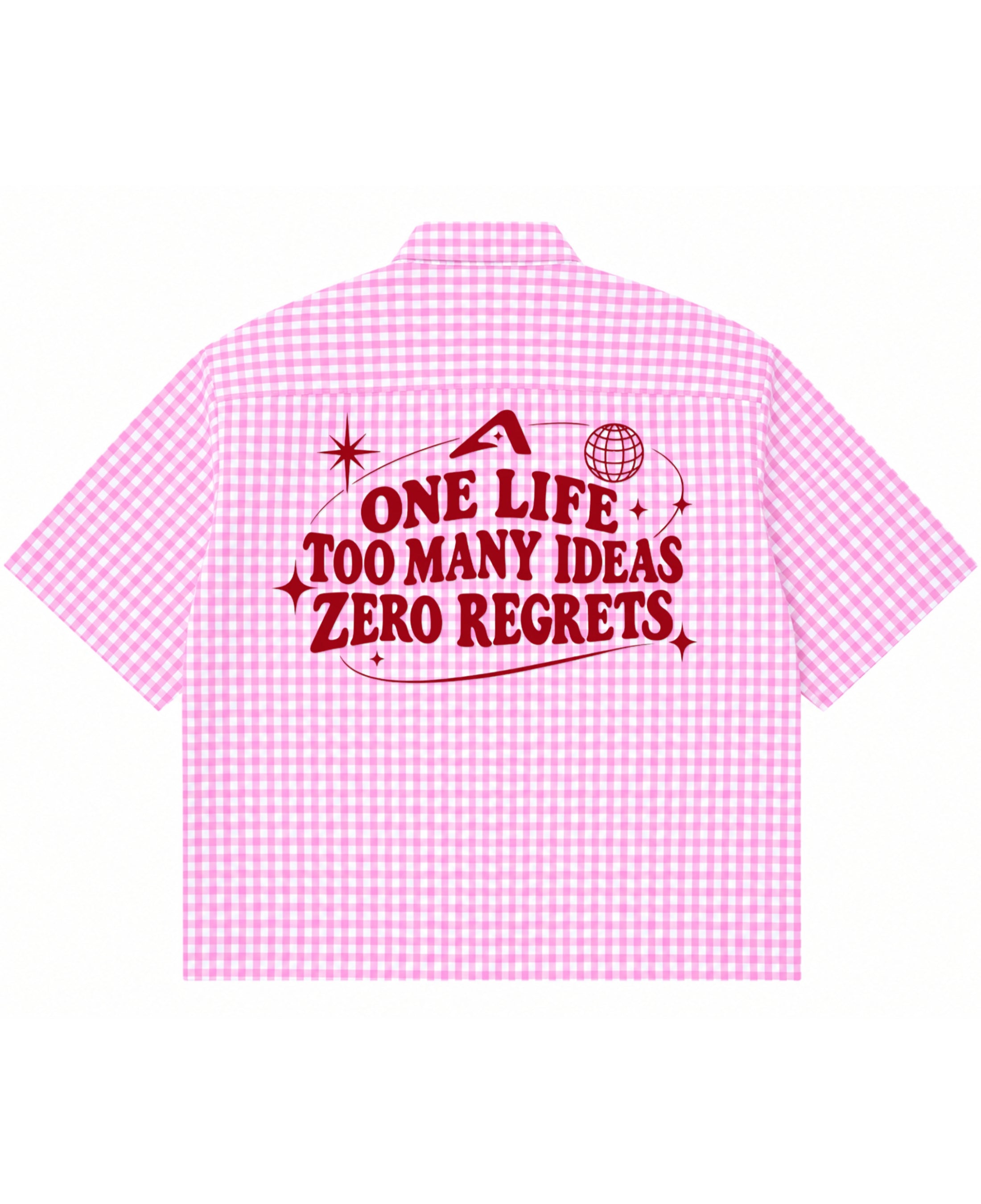 Pink Gingham Oxford Boxy Shirt Back Design