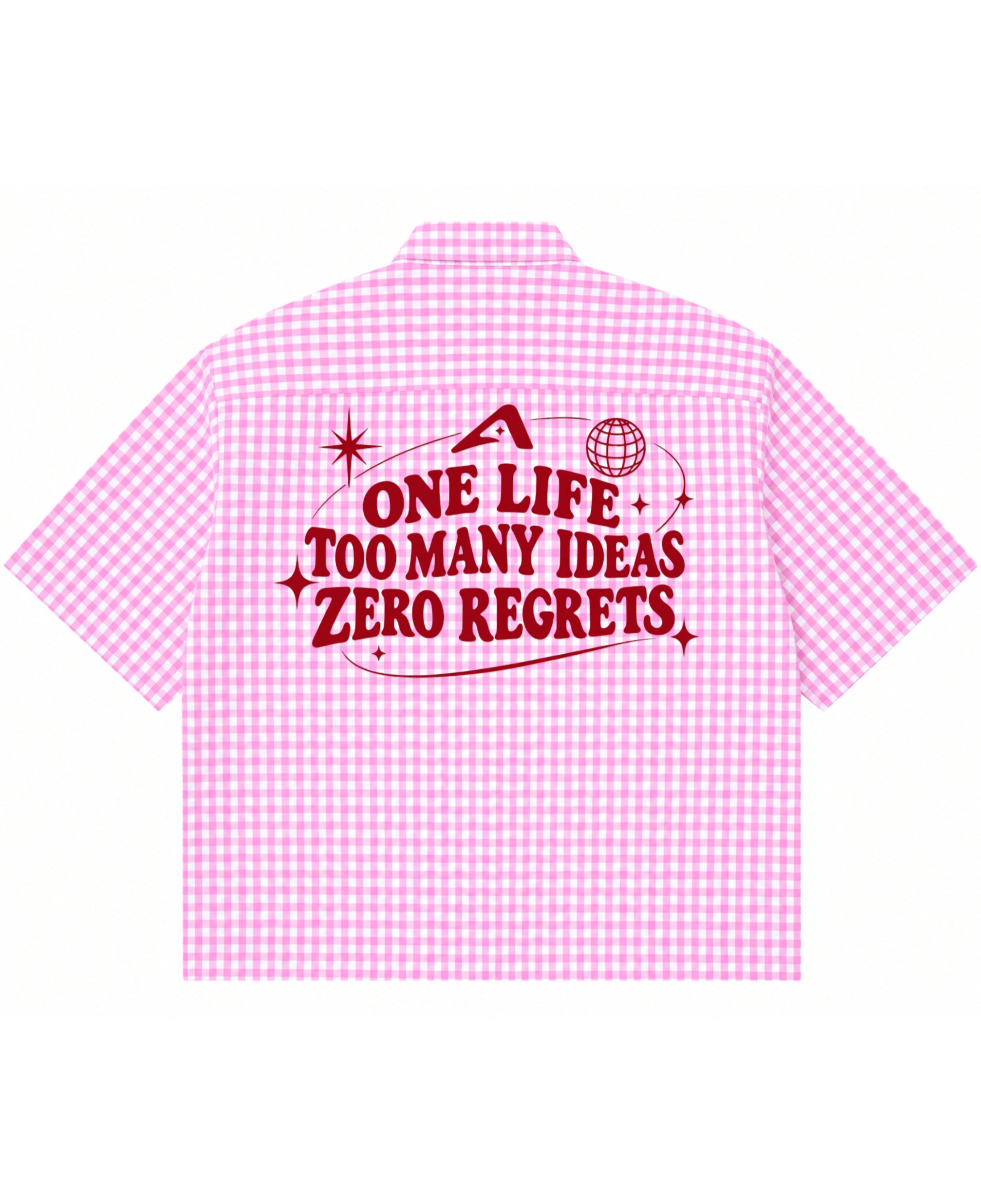 Pink Gingham Oxford Boxy Shirt Back Design