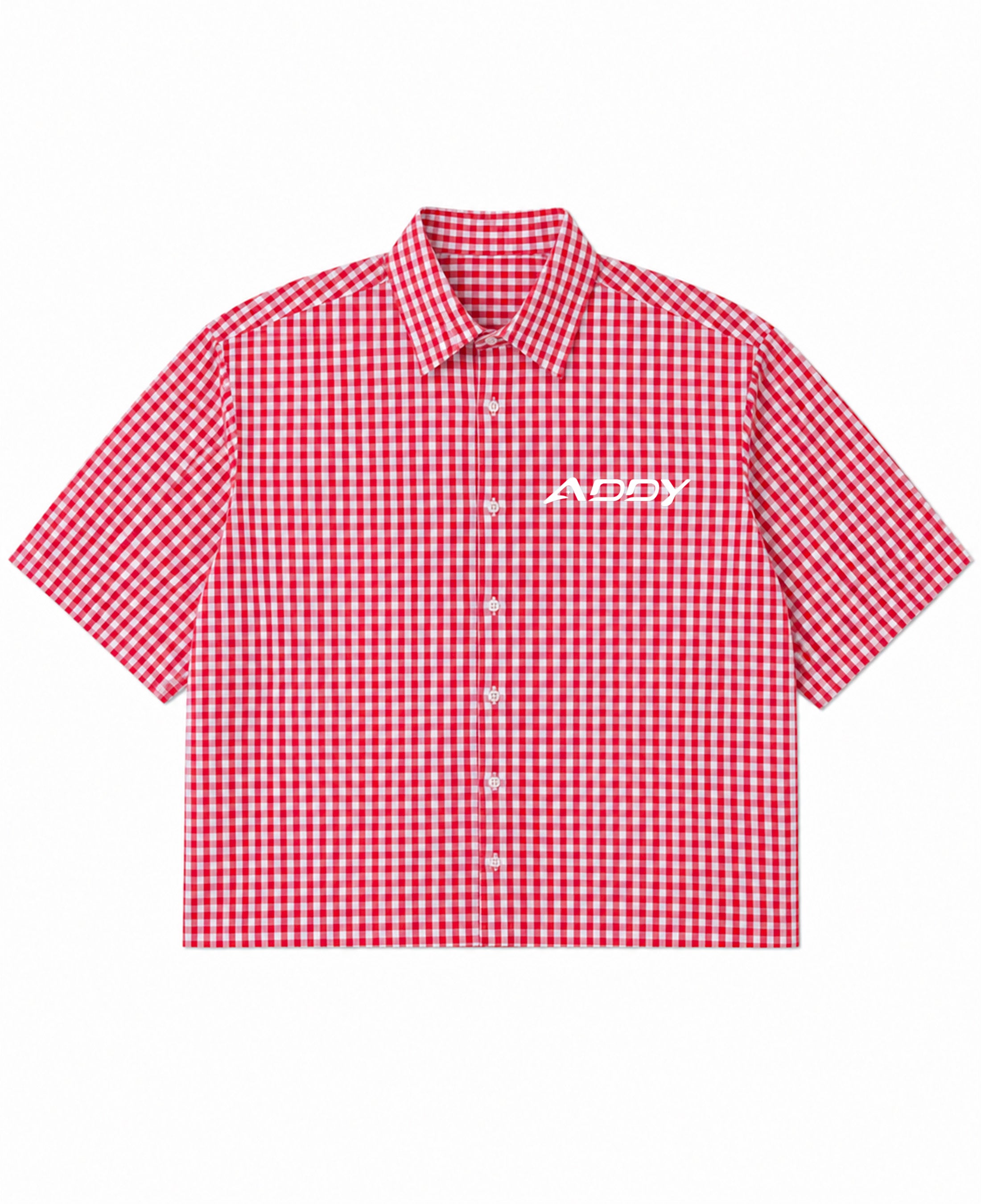 Red Picnic Oxford Boxy Shirt Front Design