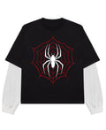 Black With White Sleeve Oversized Tee Front Design