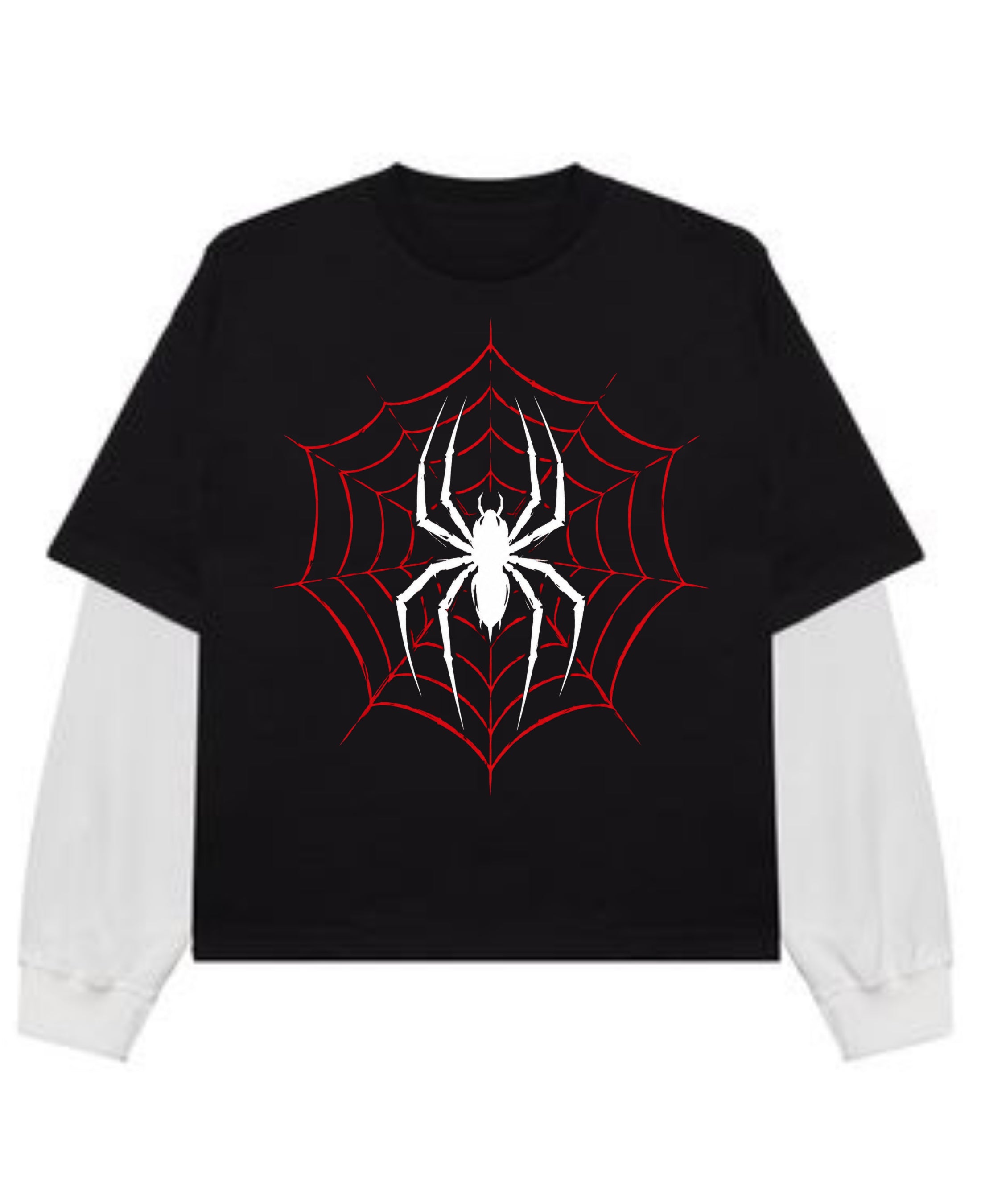Black With White Sleeve Oversized Tee Front Design