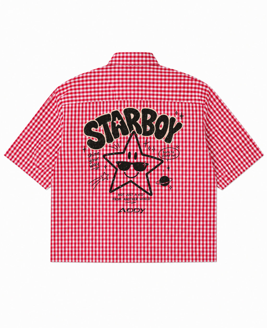 Red Picnic Oxford Boxy Shirt Back Design