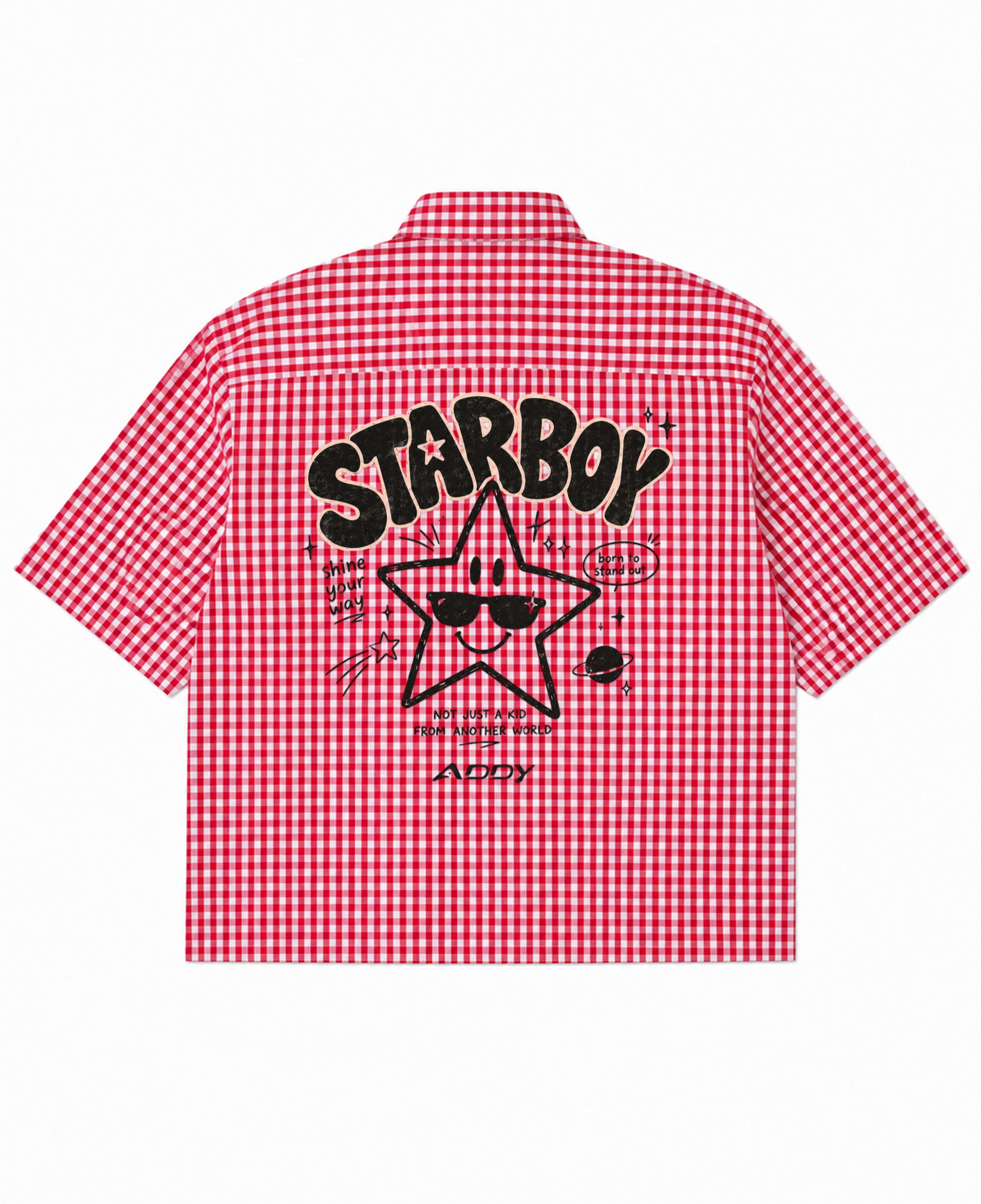 Red Picnic Oxford Boxy Shirt Back Design
