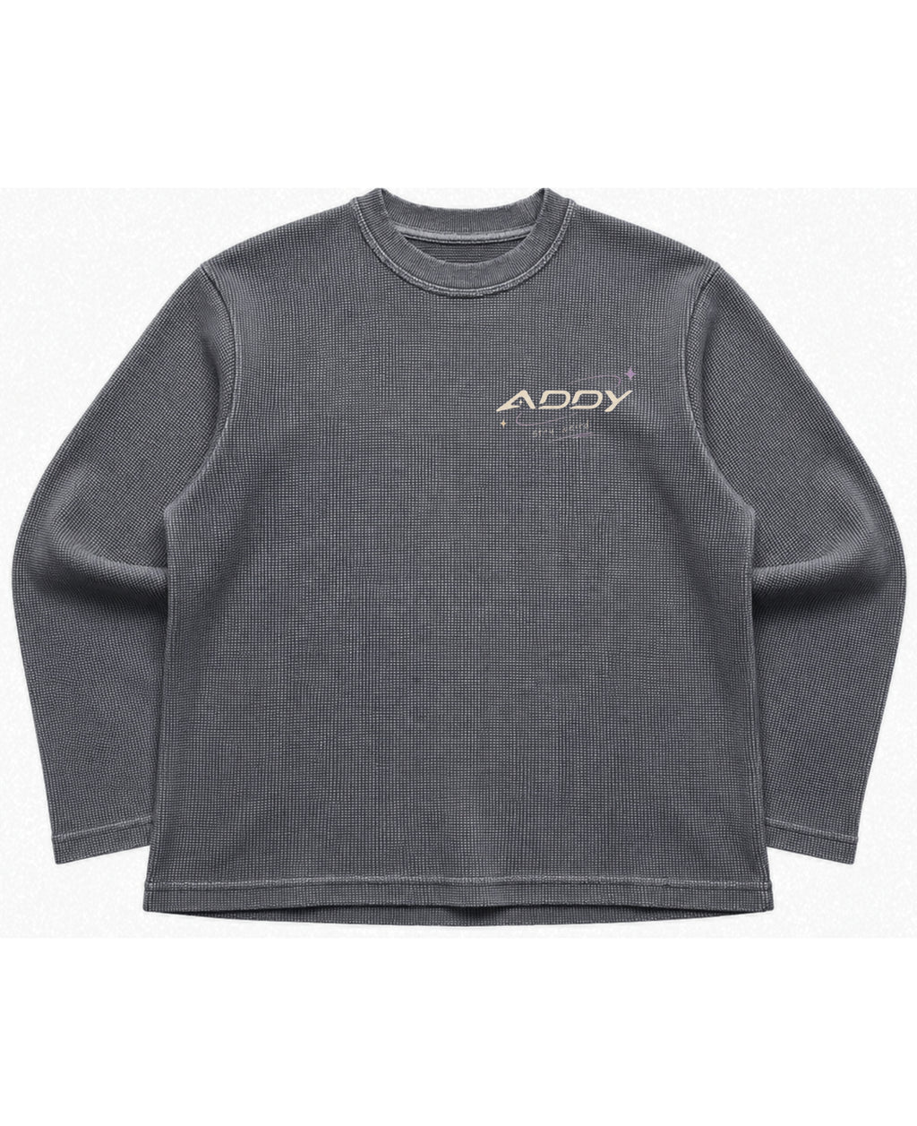 Acidwash waffle knit oversized full-sleeve Front Design