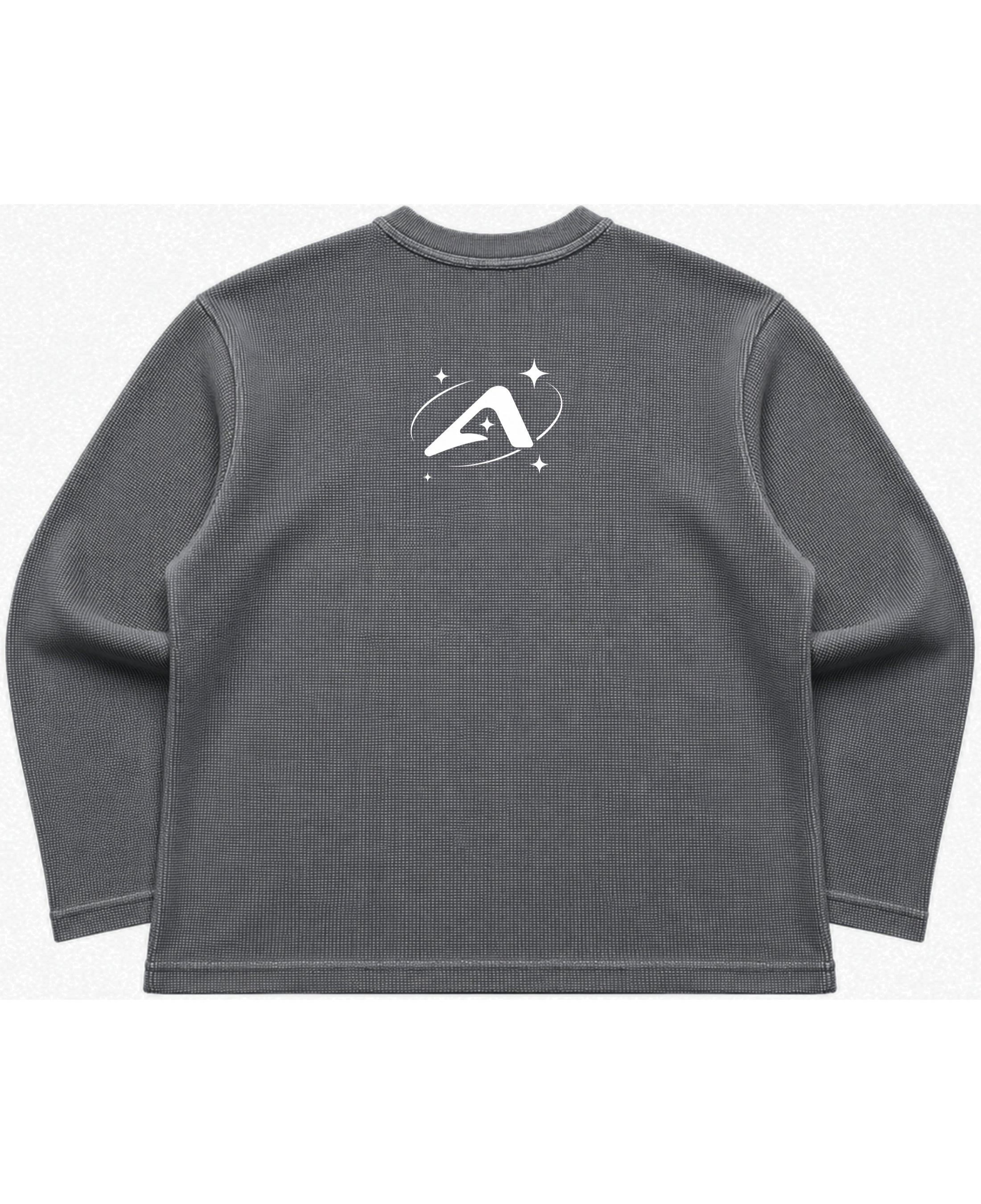 Acidwash waffle knit oversized full-sleeve Back Design