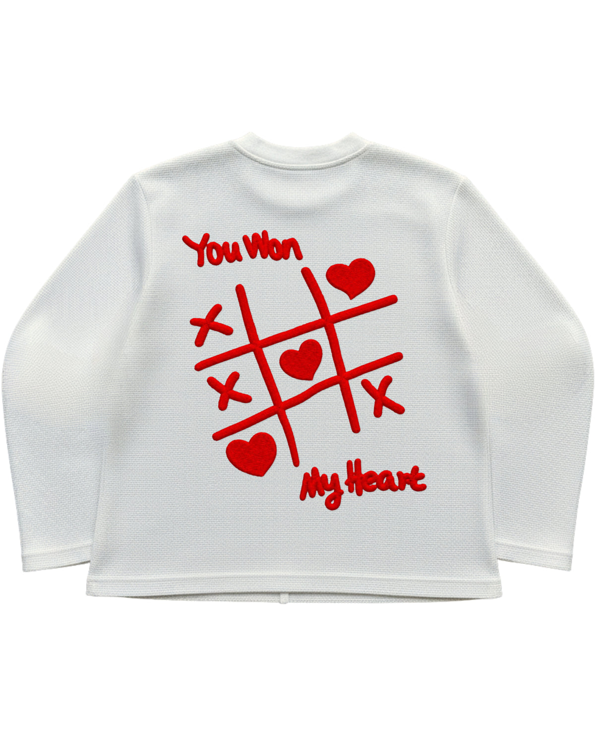 Off-white waffle knit oversized full-sleeve Back Design