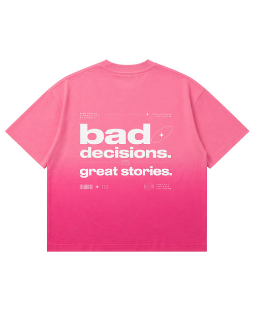 Pink Sunfade Ombré Wash Boxy Fit T-shirt Back Design