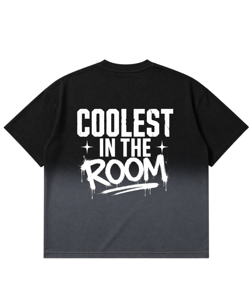 Black Ombré Wash Boxy Fit T-shirt Back Design