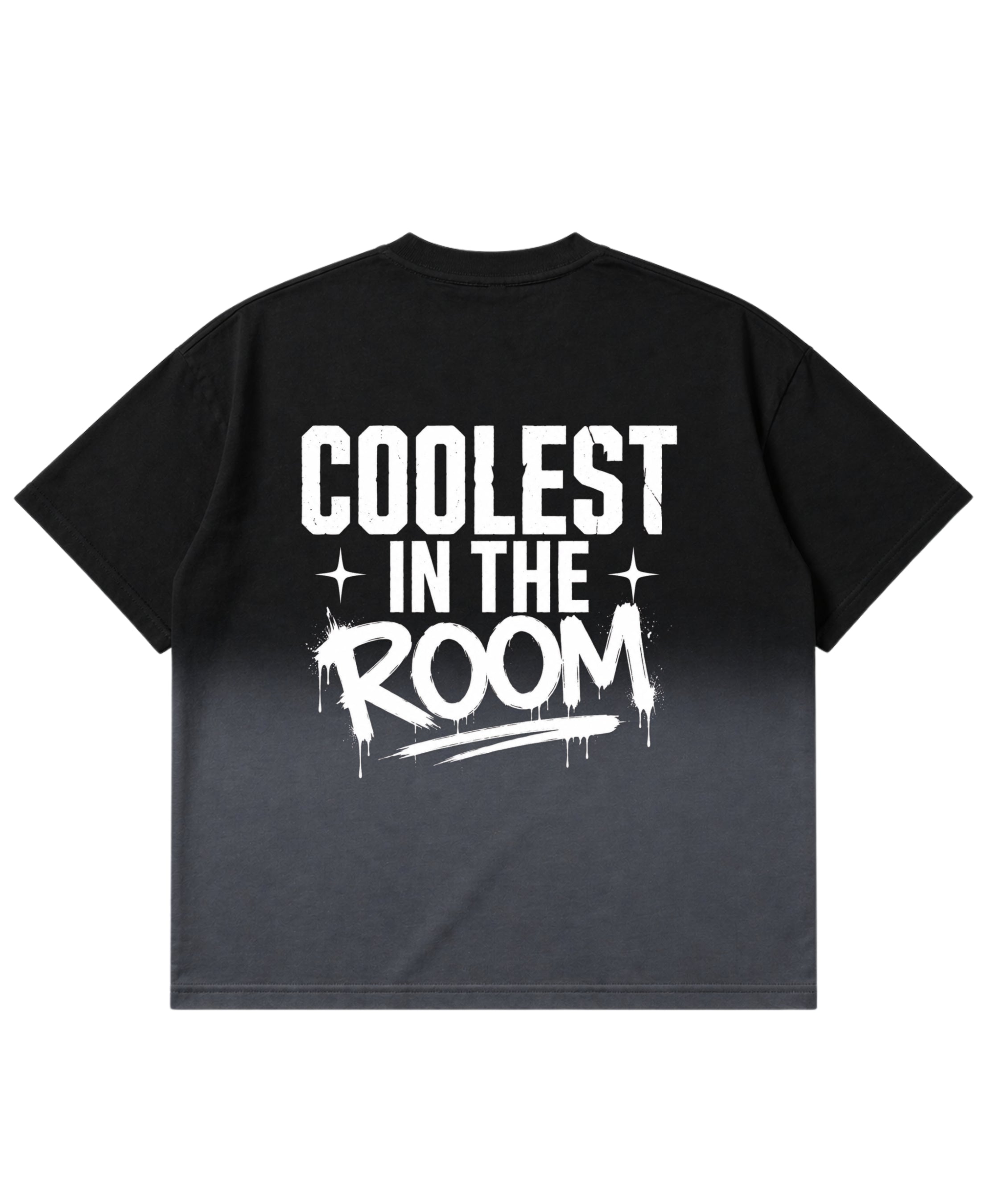 Black Ombré Wash Boxy Fit T-shirt Back Design