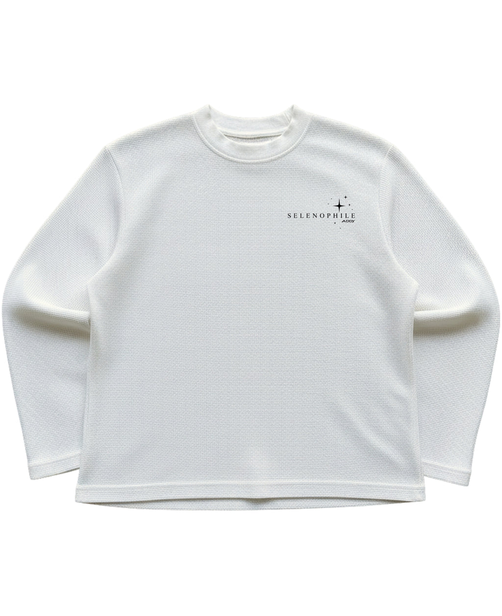 Off-white waffle knit oversized full-sleeve Front Design